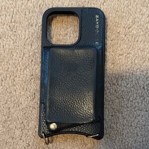 Bandolier Black Leather Phone Case iPhone 14 Pro